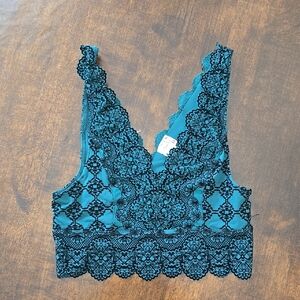 Free People Teal Lace Bralette
